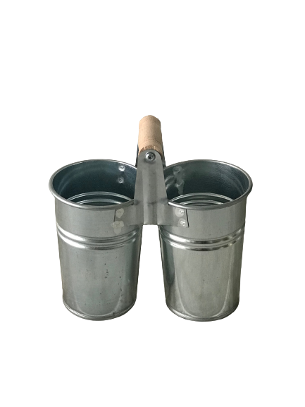 Galvaniz ikili mini saksı